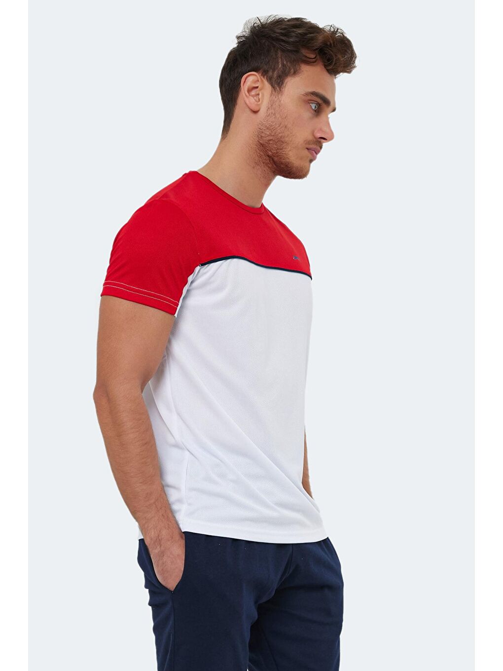 OBSERVE Erkek Kısa Kol Tişört Beyaz / Kırmızı-3