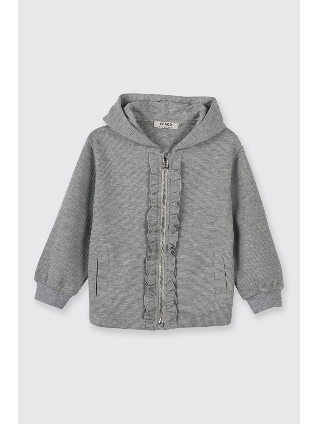 Kız Bebek Fermuarlı Gri-Melanj Sweatshirt