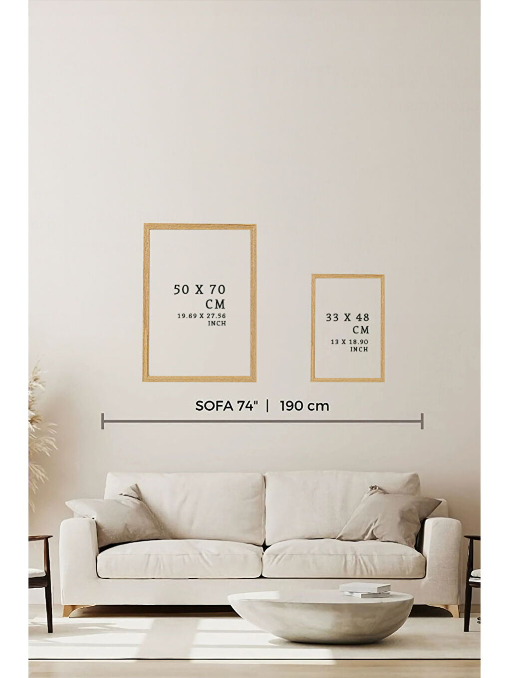 Beyaz Tek Parça Gerçek Ham Ahşap Çerçeveli Tablo - Model 22 - ARTSMDFTEK22-5070-2