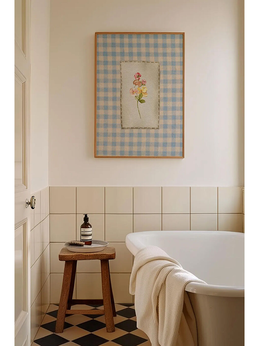 Beyaz Tek Parça Gerçek Ham Ahşap Çerçeveli Tablo - Model 23 - ARTSMDFTEK23-5070