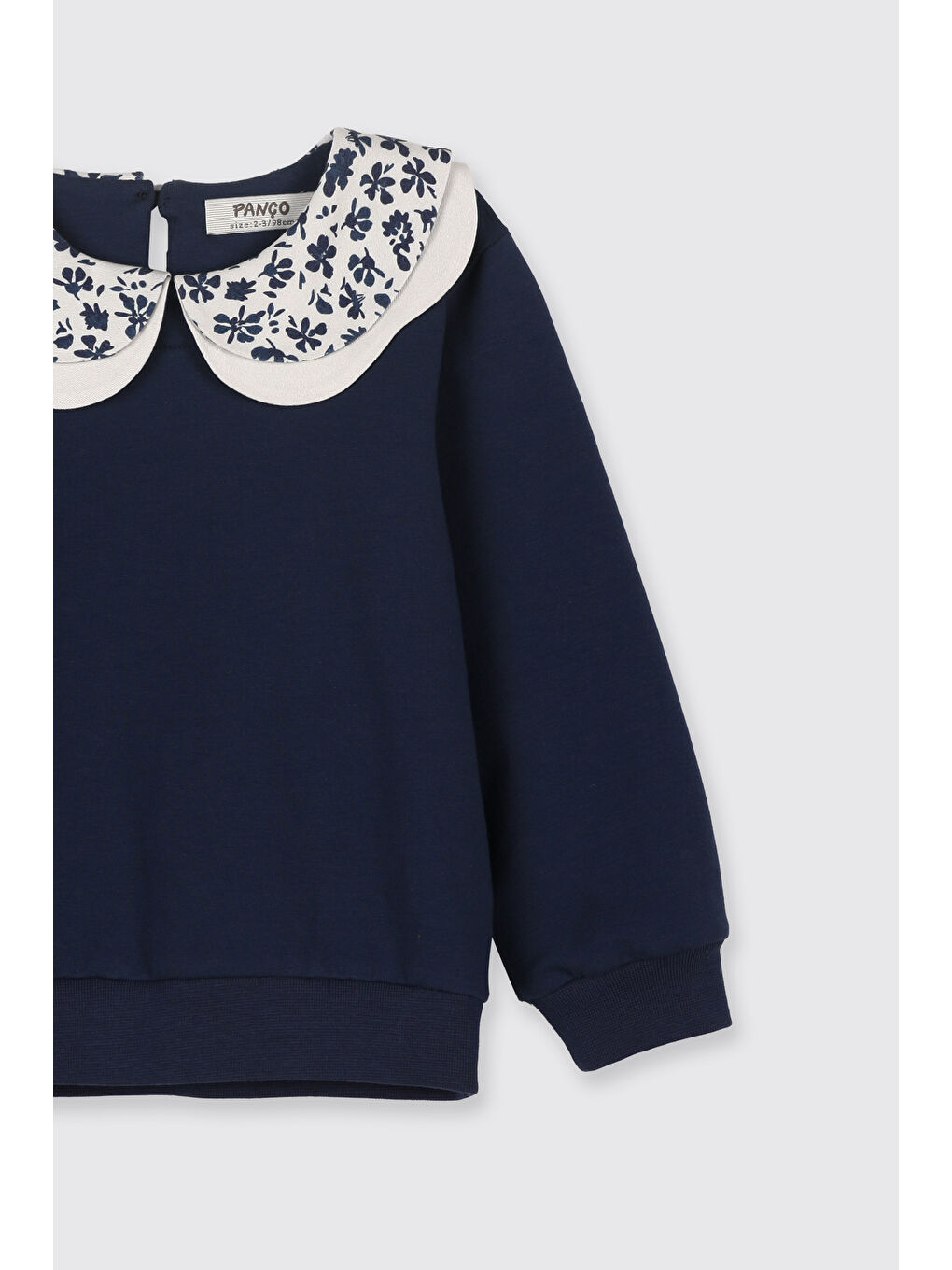 Kız Bebek Yaka Detaylı Lacivert Sweatshirt-2