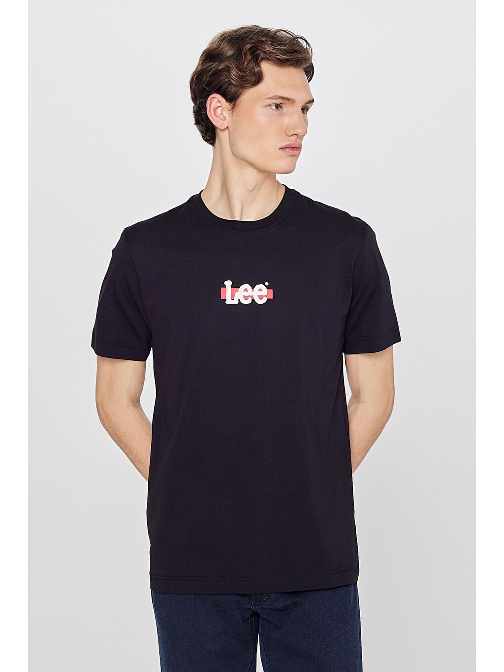 Regular Fit Bisiklet Yaka %100 Pamuk Siyah Tişört-1