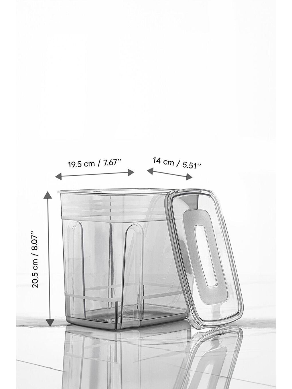 Antrasit 3'lü 3,5'litre Lena Set Banyo Düzenleyici Etiketli Saklama Kutusu-2