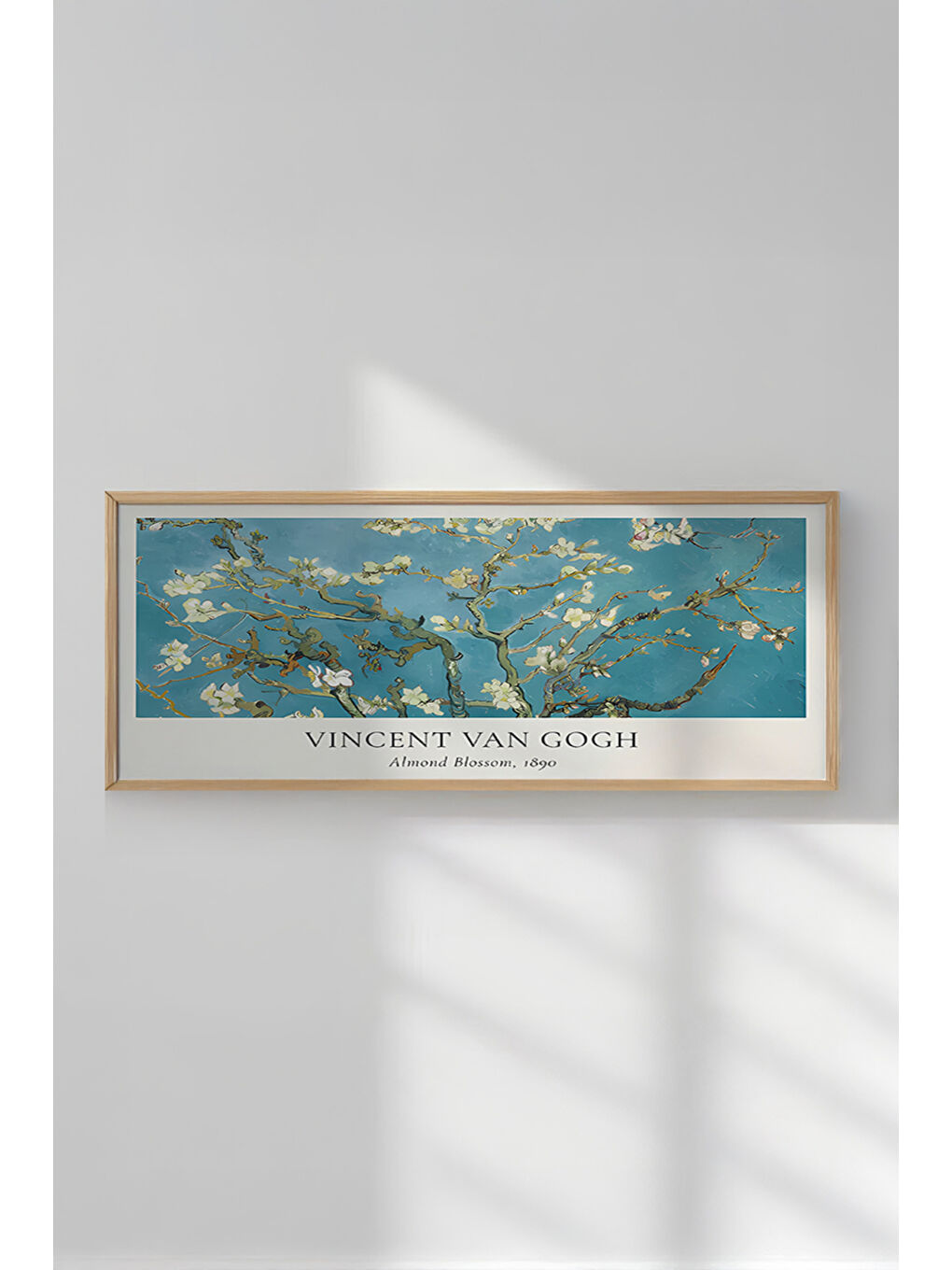 Beyaz Tek Parça Gerçek Ham Ahşap Yatay Panorama Çerçeveli Tablo - Model 31 - 33 x 70-2