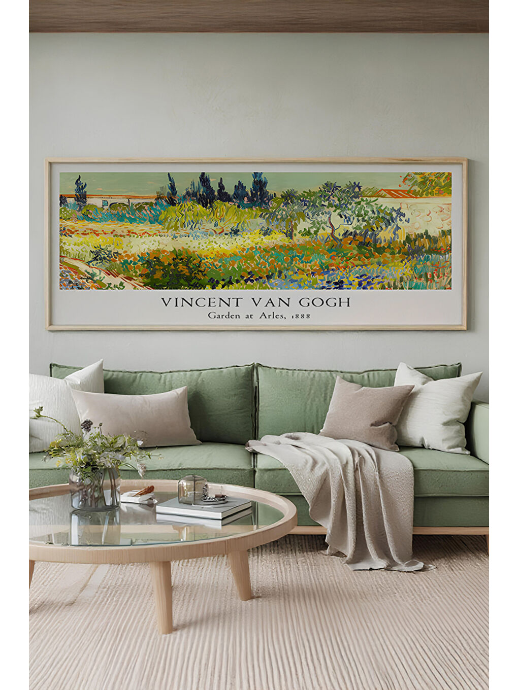 Beyaz Tek Parça Gerçek Ham Ahşap Yatay Panorama Çerçeveli Tablo - Model 32 - 50 x 120-1