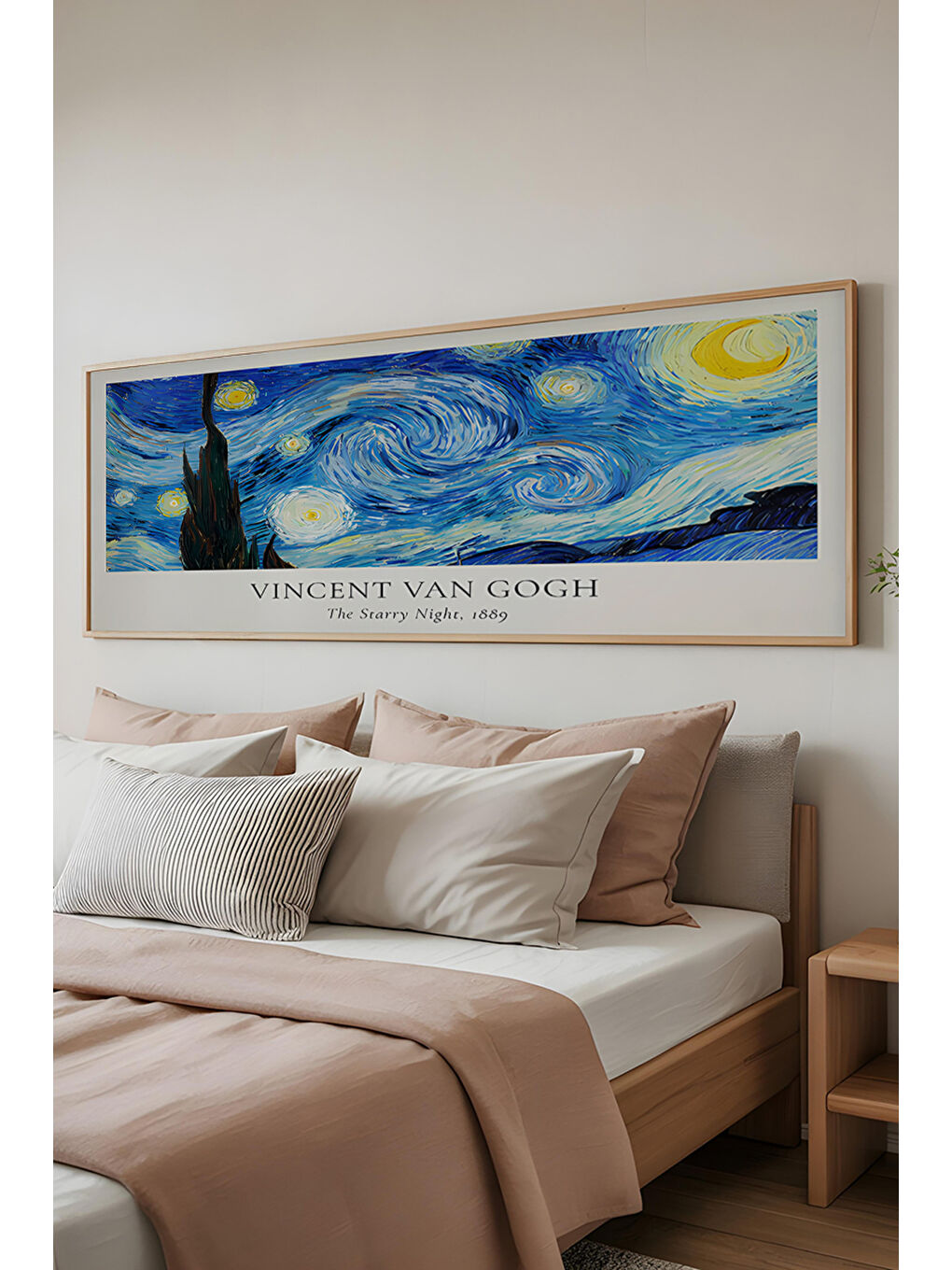 Beyaz Tek Parça Gerçek Ham Ahşap Yatay Panorama Çerçeveli Tablo - Model 33 - 33 x 70-2