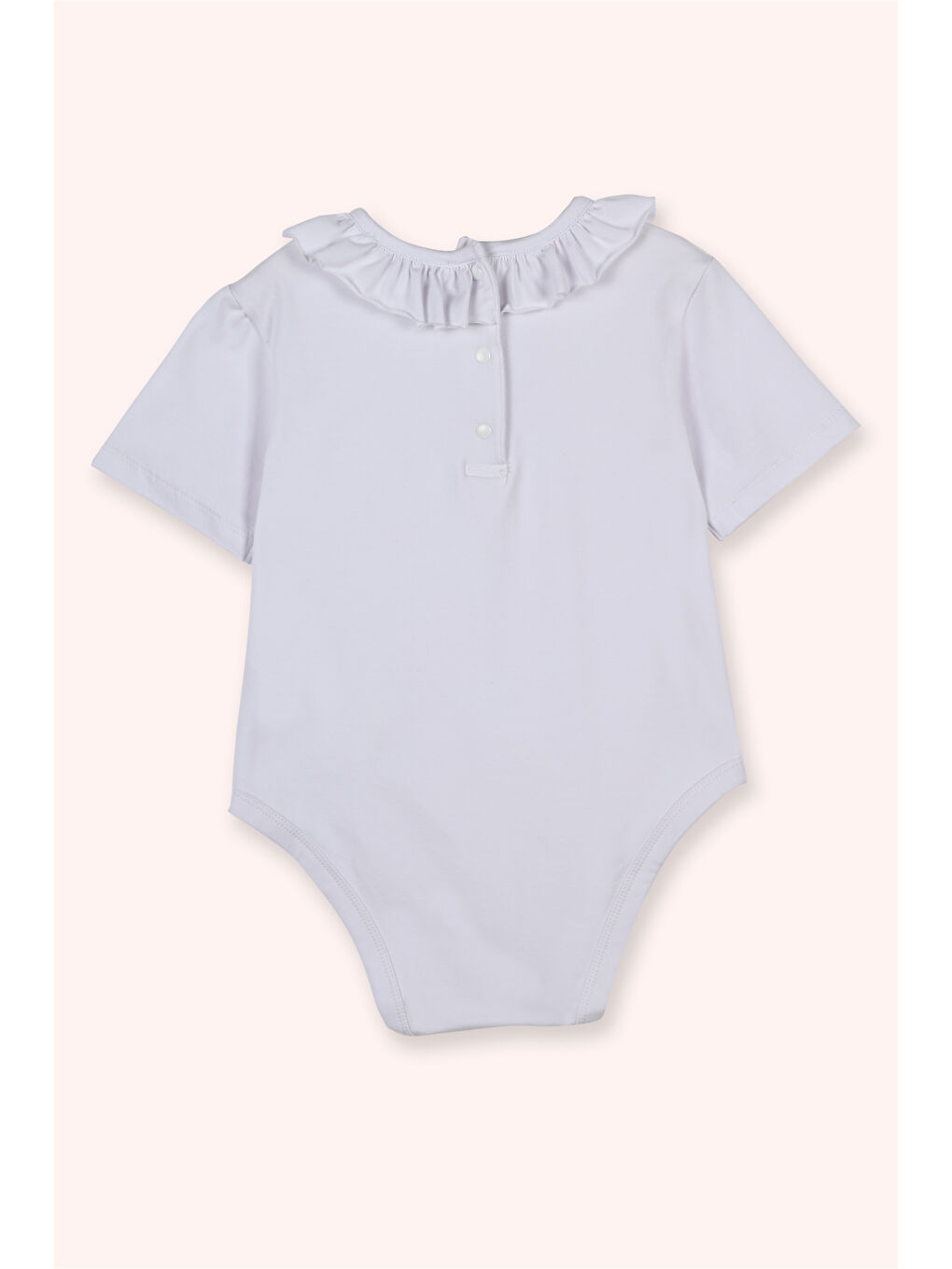 Kız Bebek Kısa Kollu Beyaz Body-1