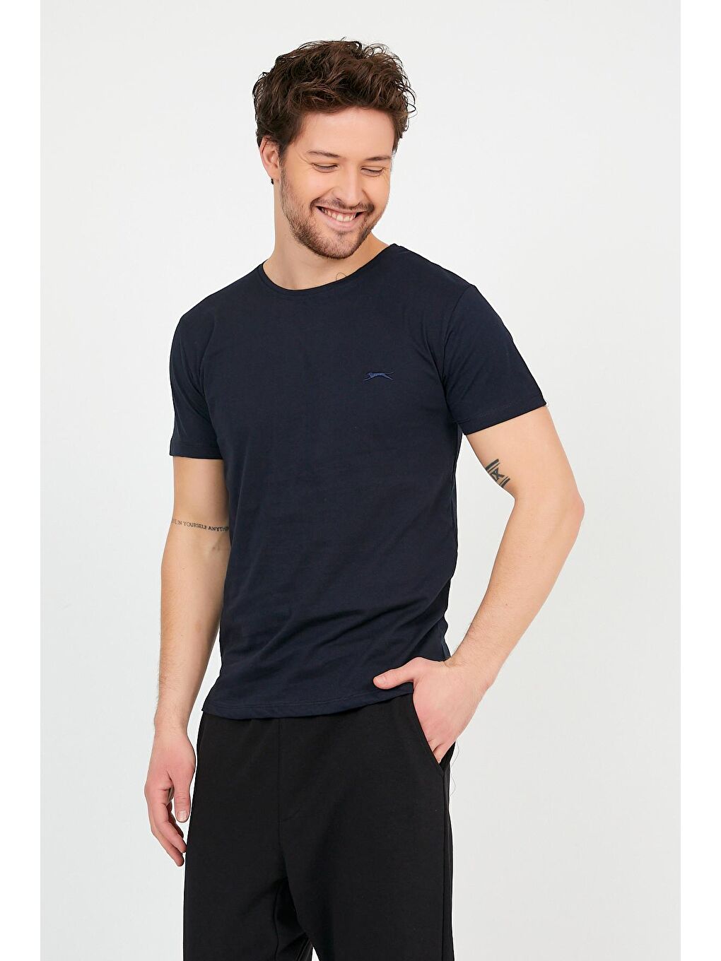 SLAZENGER Lacivert SANDER KTN Erkek Kısa Kol T-Shirt Lacivert