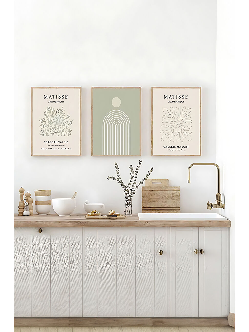 Beyaz 3 Parça Çerçeve Görünümlü Mdf Tablo Seti - ARTSYCLLCT12-2030