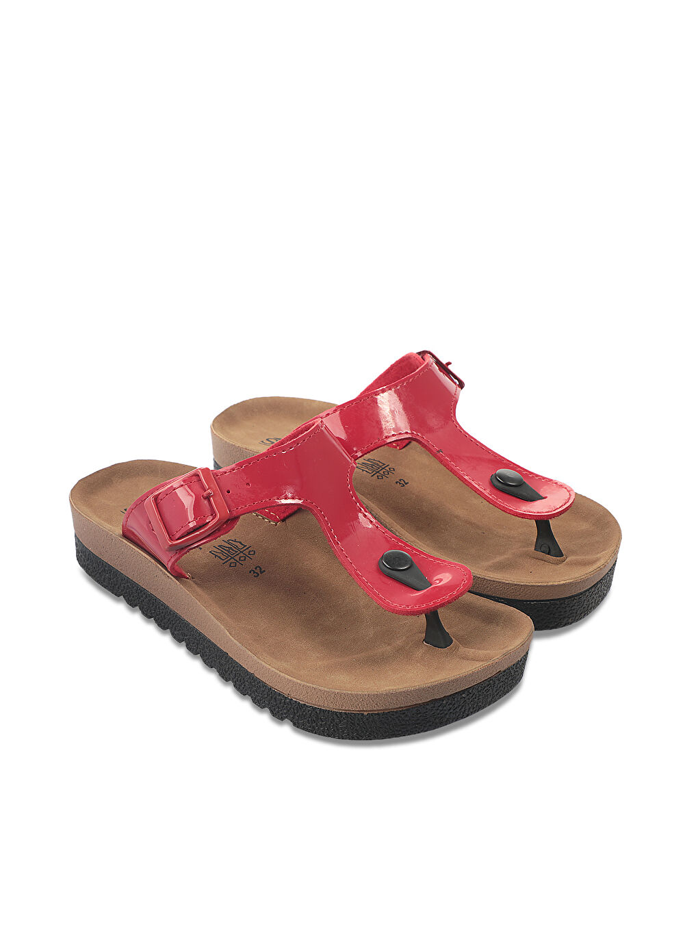 STAR Kız Çocuk Terlik Kırmızı Rugan-2