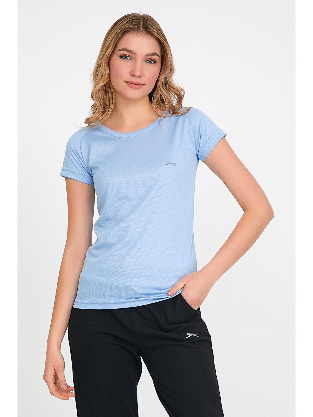 SLAZENGER Açık Mavi RELAX Kadın Kısa Kol T-Shirt Açık Mavi - 3