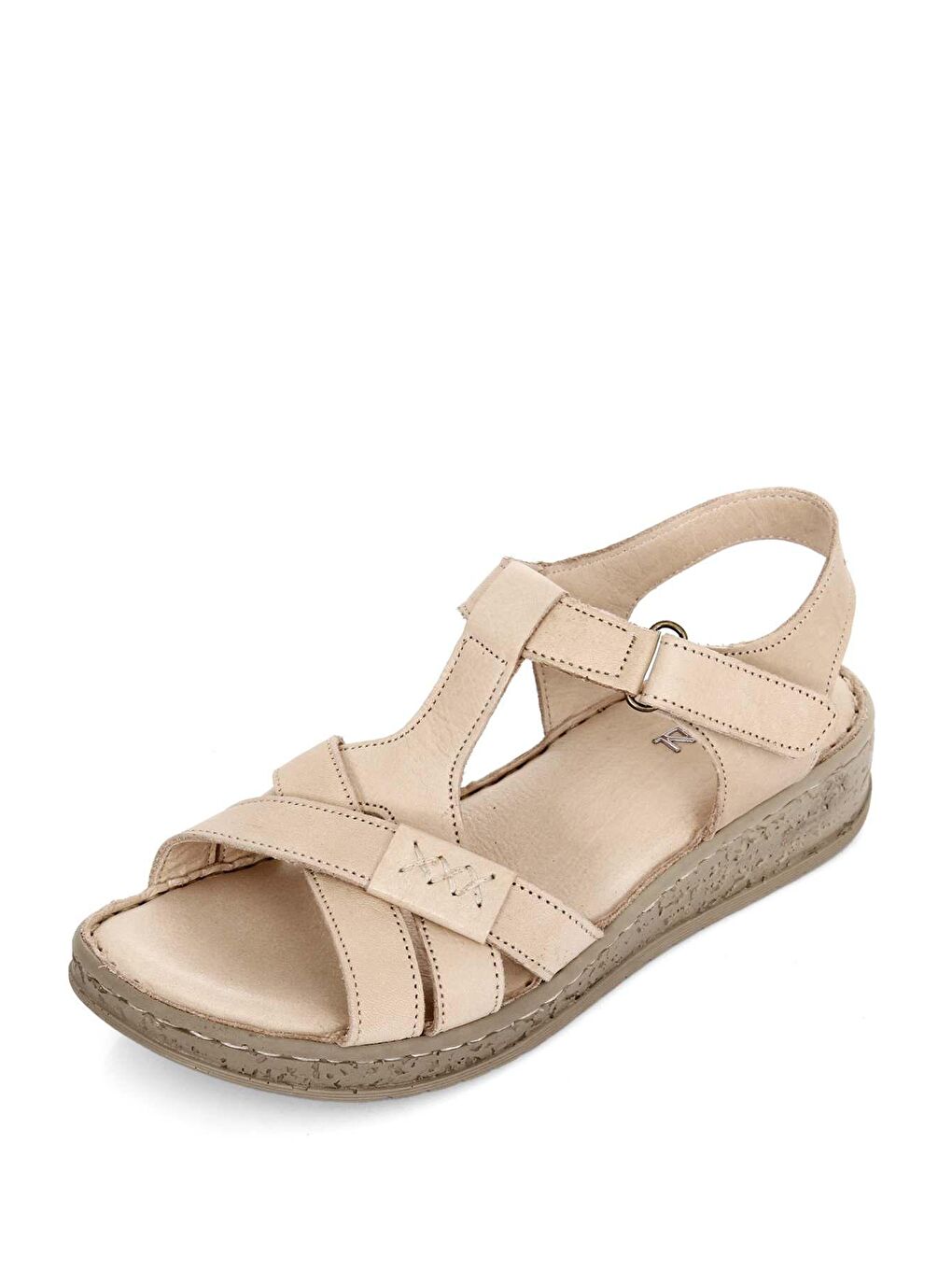 Siyah Hakiki Deri Dolgu Taban Sandalet 45711-2