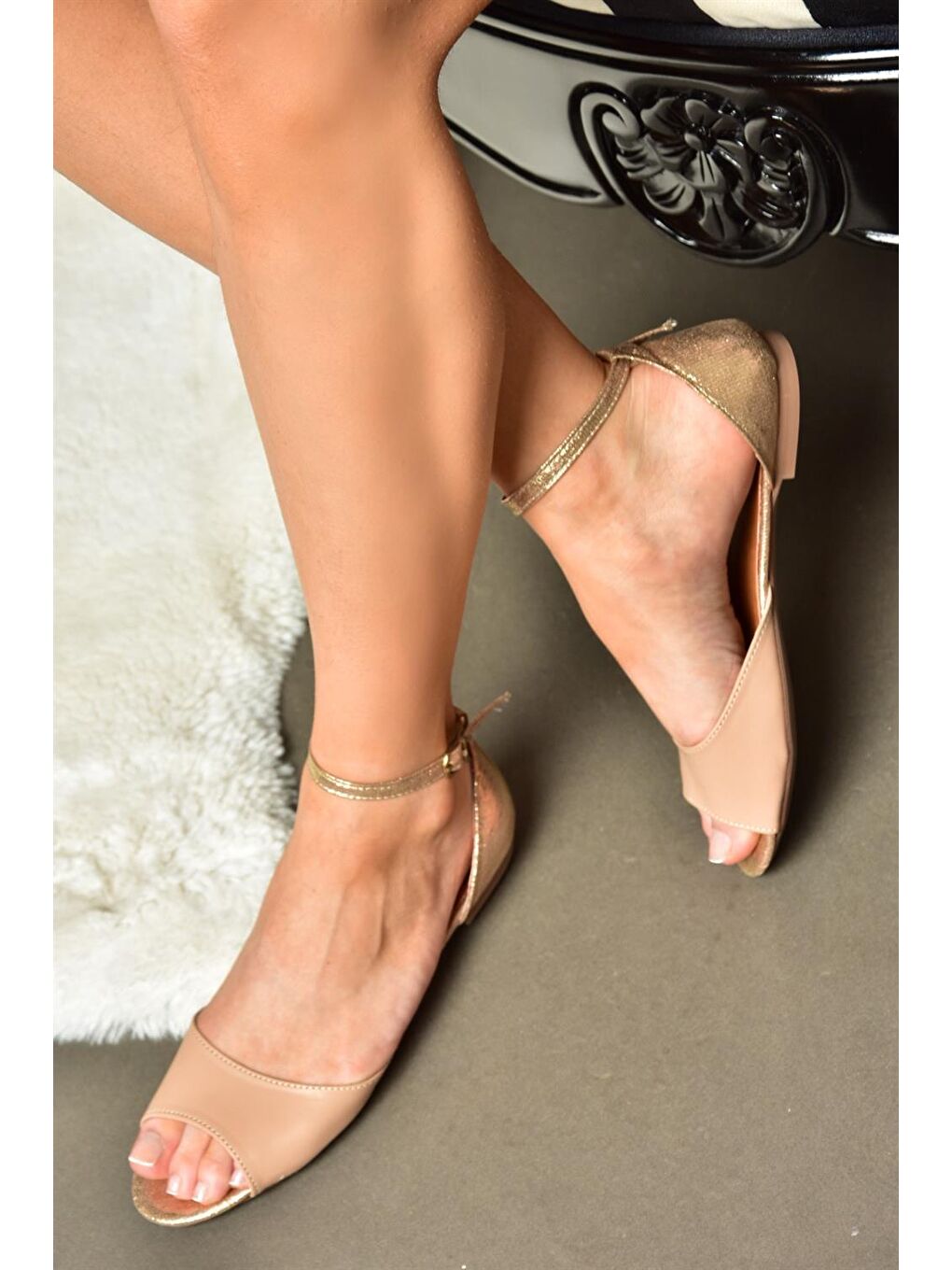 Bej Ten/Bakır Kadın Sandalet B726555009-4