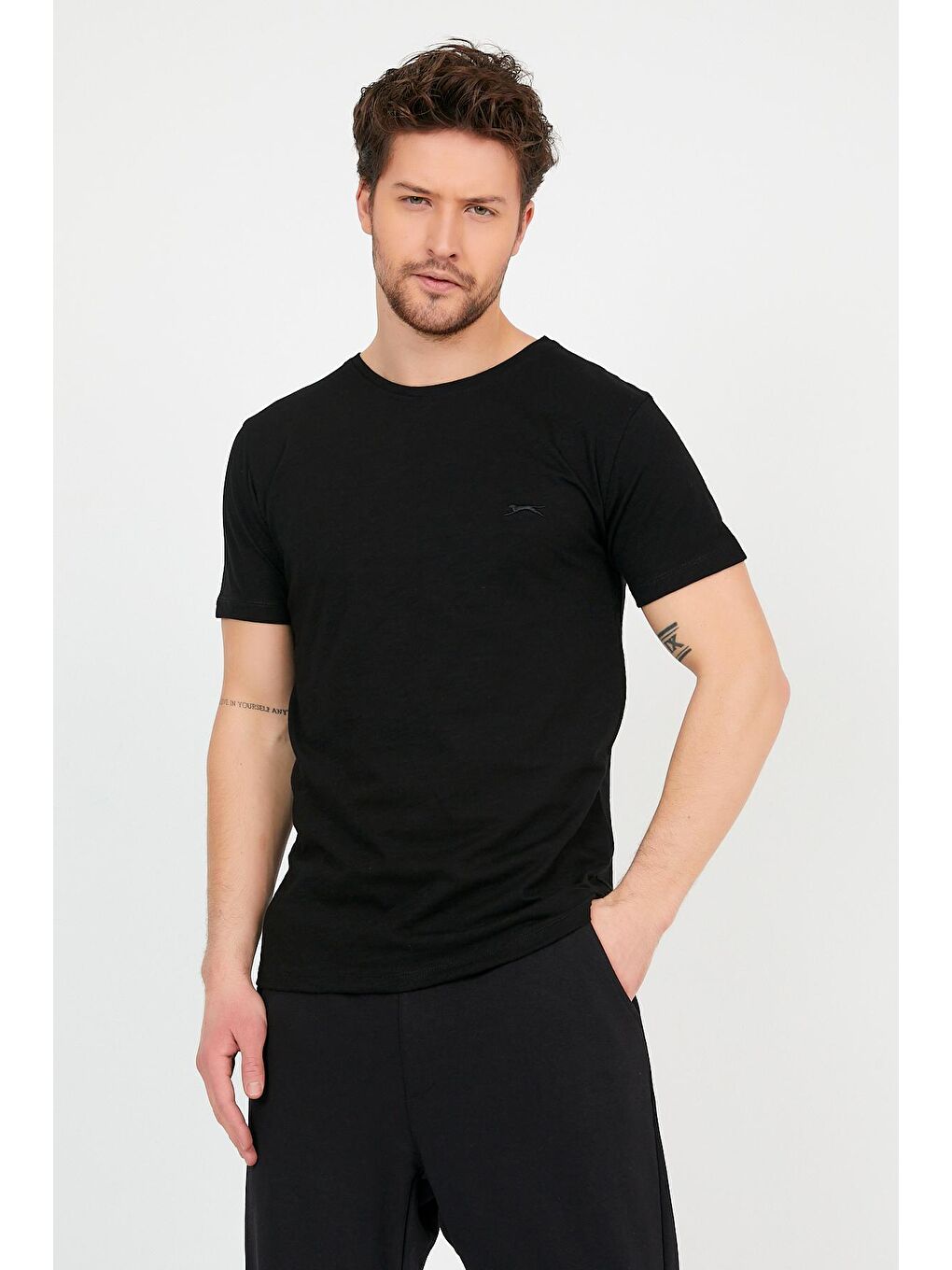 SANDER KTN Erkek Kısa Kol %100 Pamuk Tişört Siyah-1