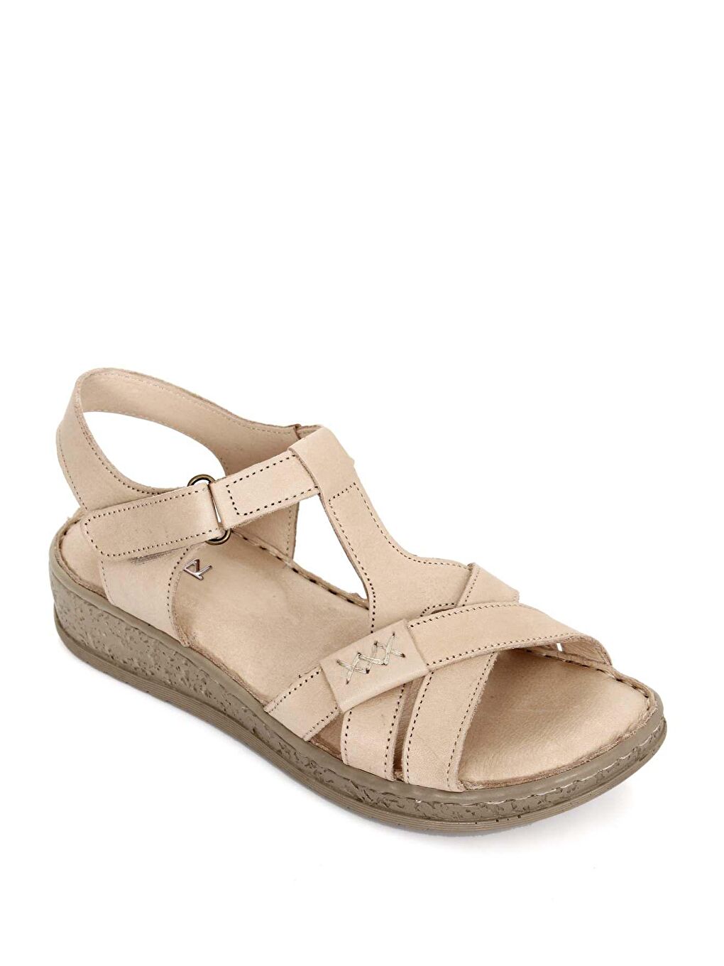 Siyah Hakiki Deri Dolgu Taban Sandalet 45711-3