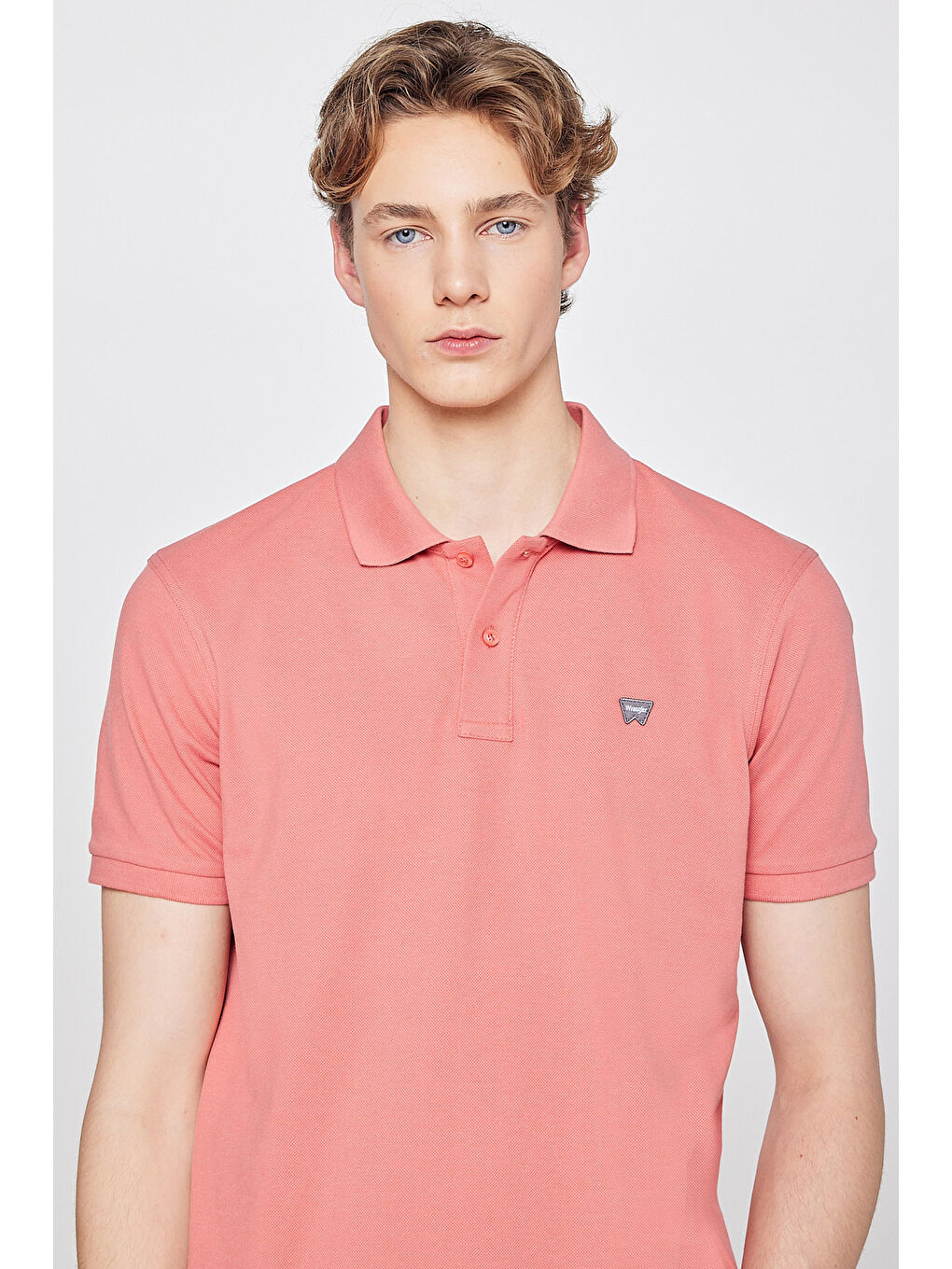 Pembe Regular Fit Polo Yaka %100 Pamuk Gül Kurusu Tişört-3