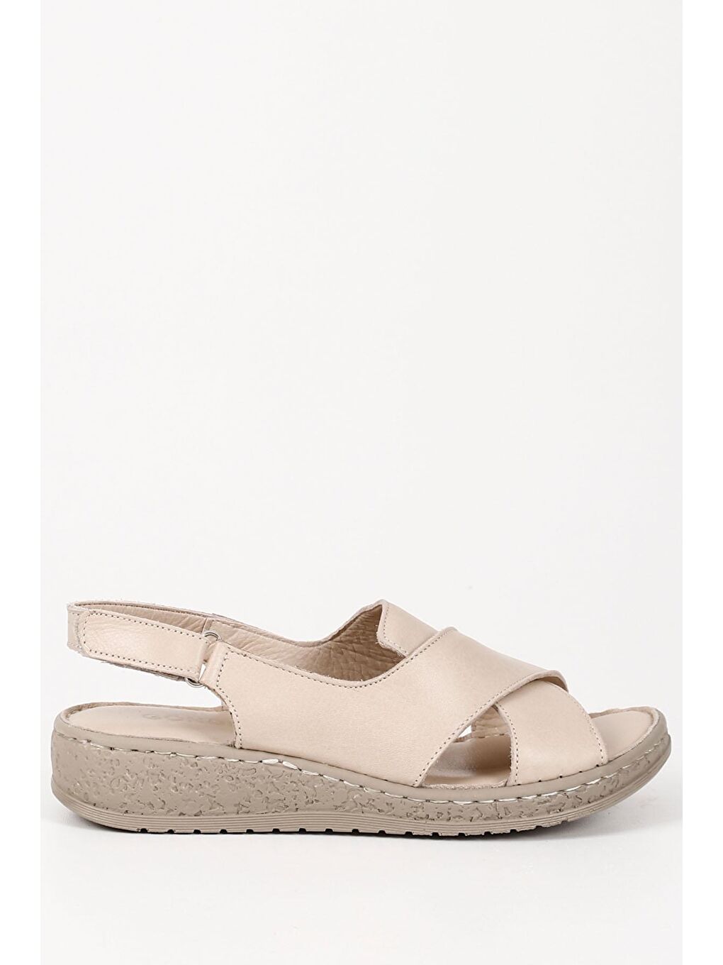 Siyah Hakiki Deri Dolgu Taban Sandalet 45836-3