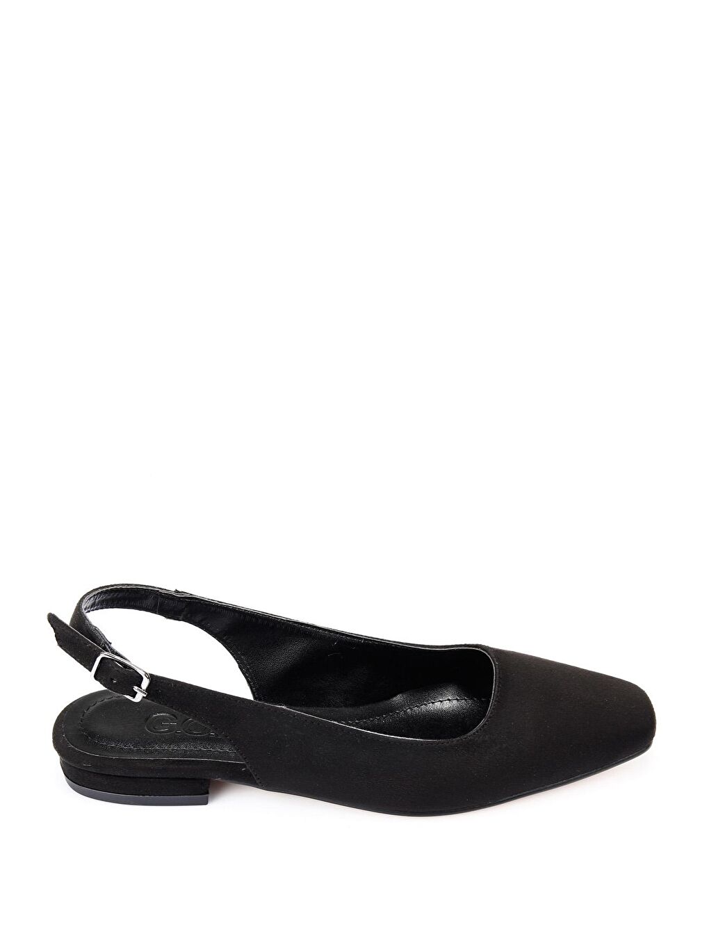 Siyah Küt Burun Kısa Kalın Topuklu Arkası Açık Kadın Babet 35711-3