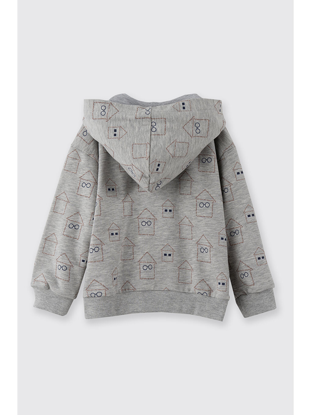 Erkek Bebek Fermuarlı Gri-Melanj Sweatshirt-2