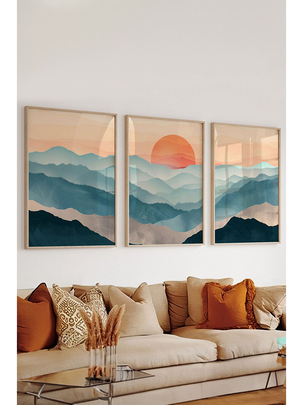 Beyaz 3 Parça Çerçeve Görünümlü Mdf Tablo Seti - ARTSYCLLCT37-3348