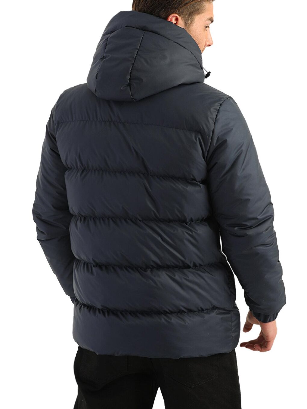 Lacivert Erkek Kapüşonlu  Şişme Mont RCDM-400-5