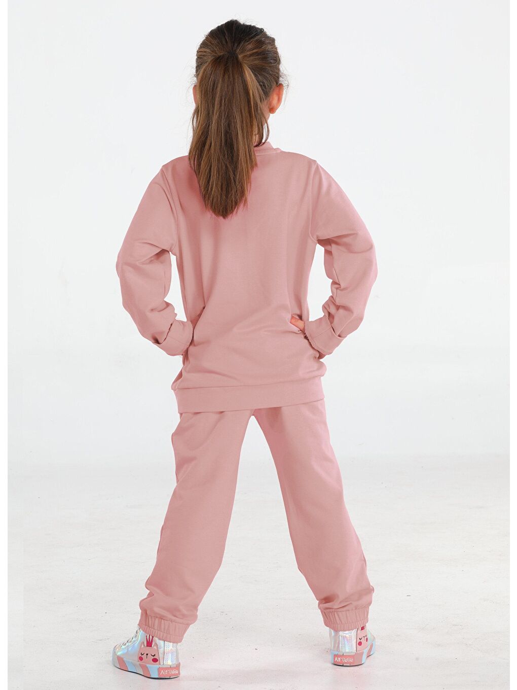 Pembe Kedi Prenses Gülkurusu Kız Çocuk Eşofman Takım-2