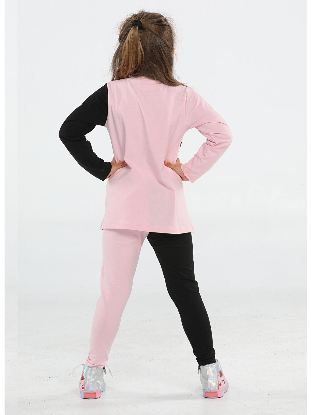 Pembe Xo Kalpli Kız Çocuk Tunik Takım-3