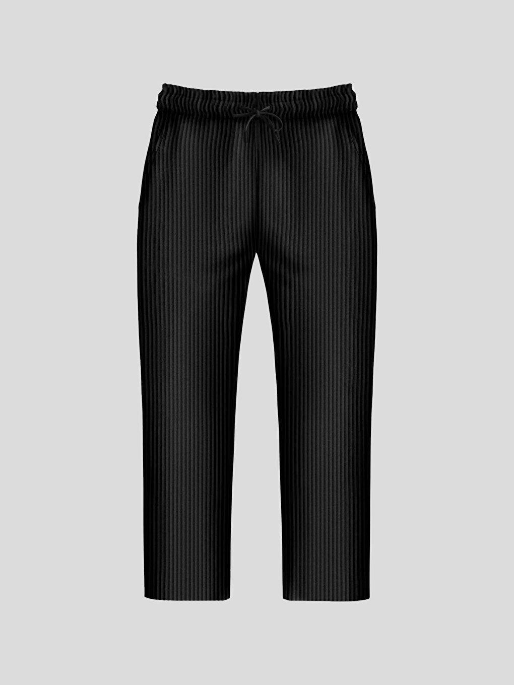 Oversize Fitilli Erkek Pantolon Siyah