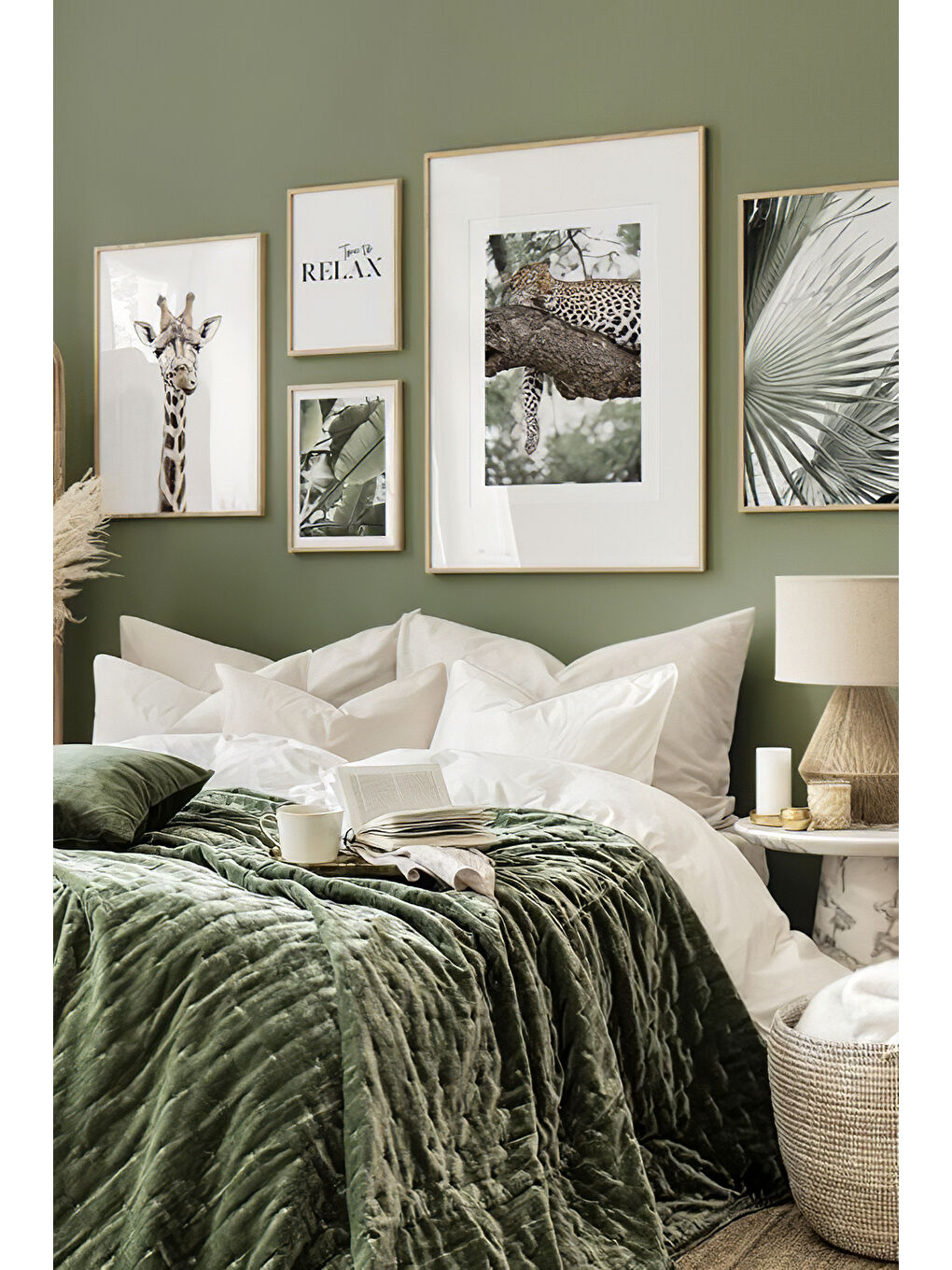 Beyaz 5 Parça Ahşap Çerçeve Görünümlü Mdf Tablo Seti - CRCVSZARTEVESSASTKO8