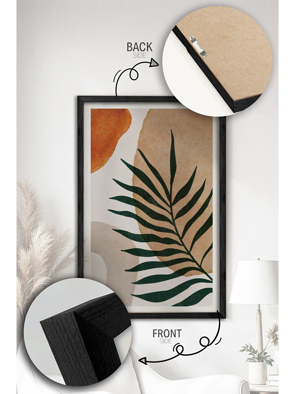 Beyaz 2 Parça Gerçek Siyah Renkli Çerçeveli Tablo Seti - Model 21 - ERSY2LIMODEL21-SIYAH-1