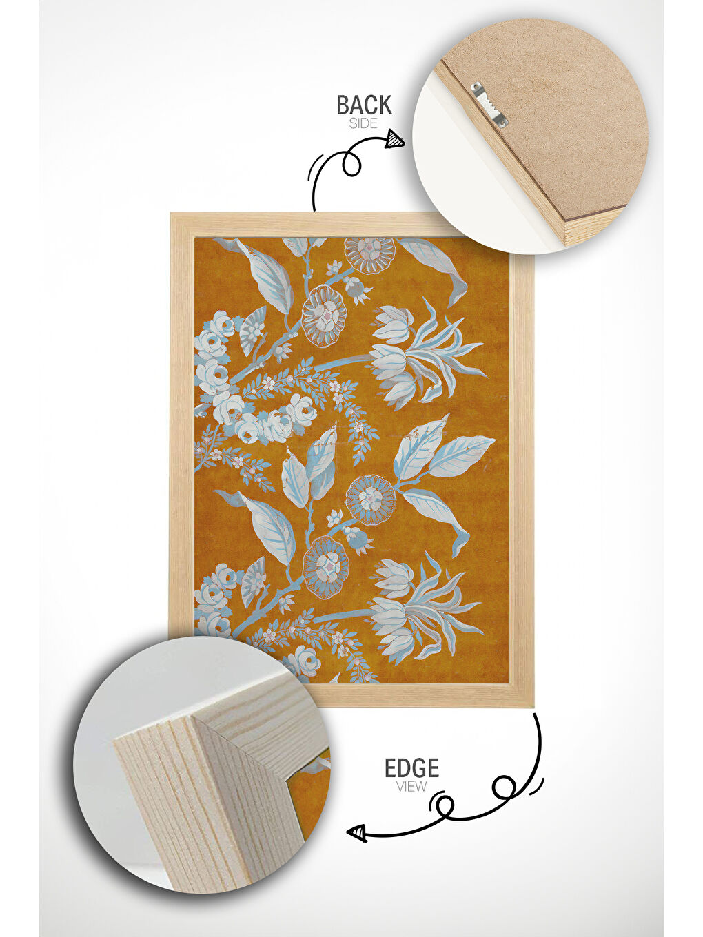 Beyaz 2 Parça Gerçek Ahşap Renkli Çerçeveli Tablo Seti - Model 36 - ERSY2LIMODEL36-AHSAP-1