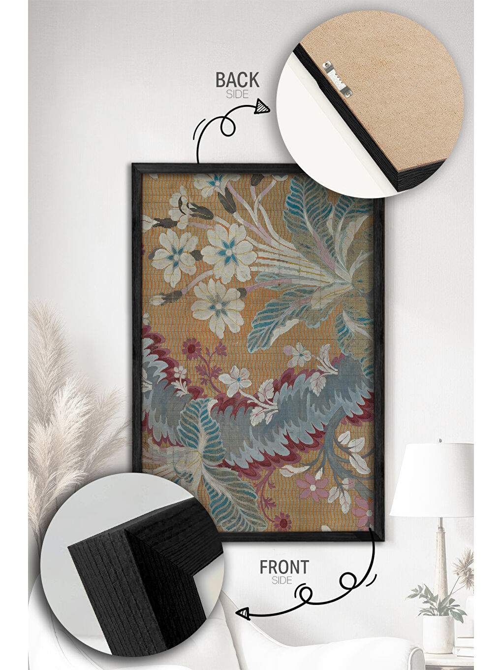 Beyaz 2 Parça Gerçek Siyah Renkli Çerçeveli Tablo Seti - Model 36 - ERSY2LIMODEL36-SIYAH-1