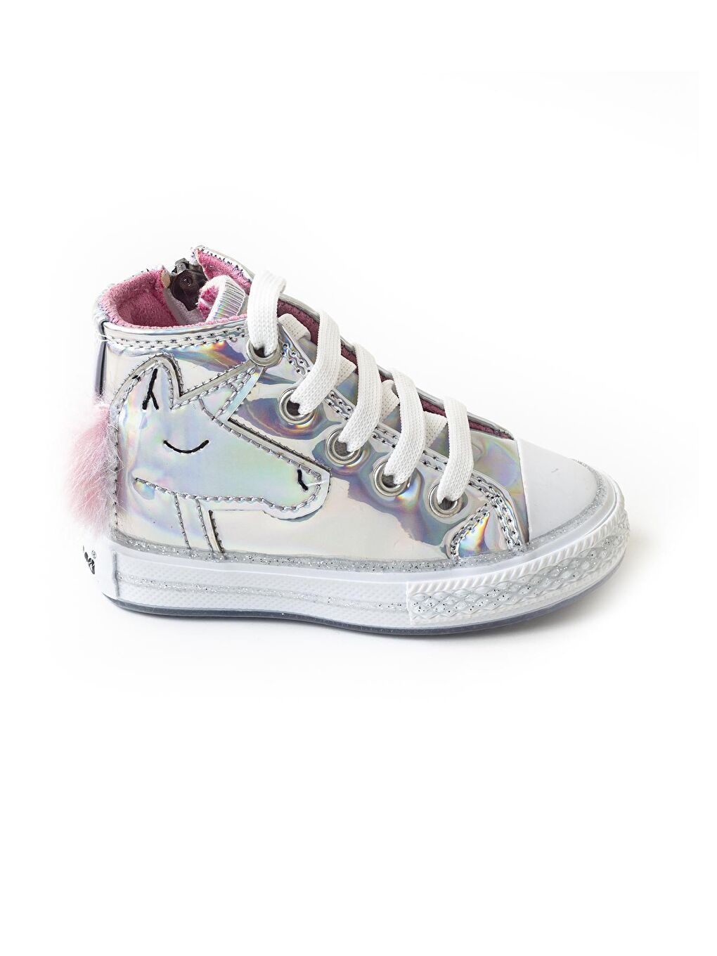 Gri Kız Çocuk Hologram Atlı Ortopedik Destekli Spor Ayakkabı