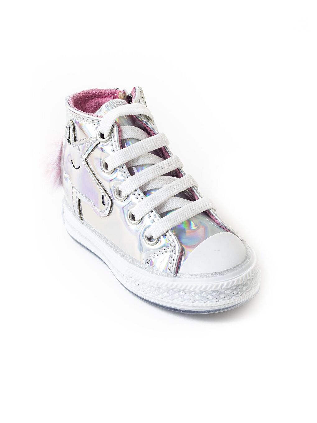Gri Kız Çocuk Hologram Atlı Ortopedik Destekli Spor Ayakkabı-1