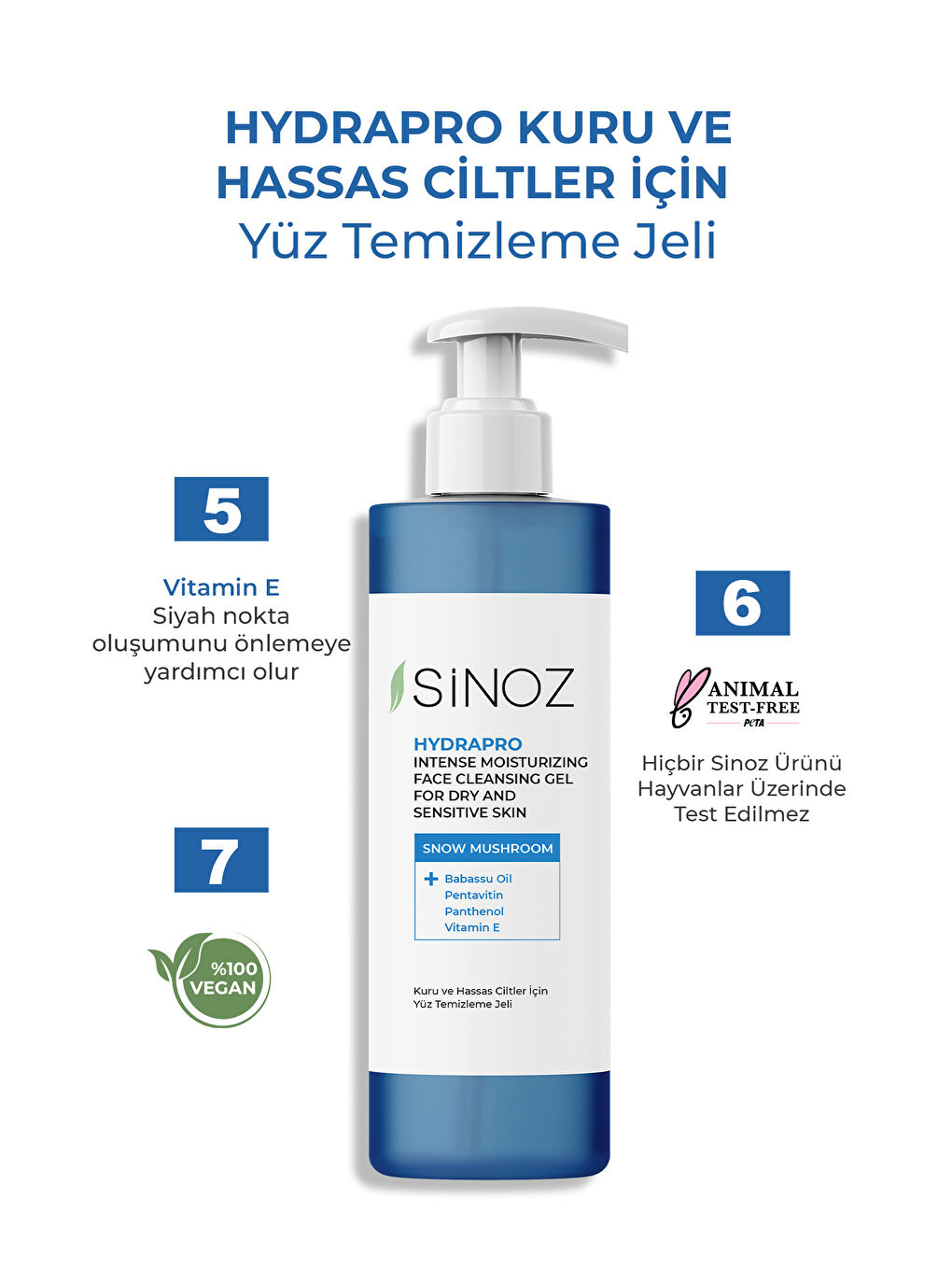 Sinoz Şeffaf Hydrapro Kuru ve Hassas Ciltler İçin Yüz Temizleme Jeli 400 Ml - 2