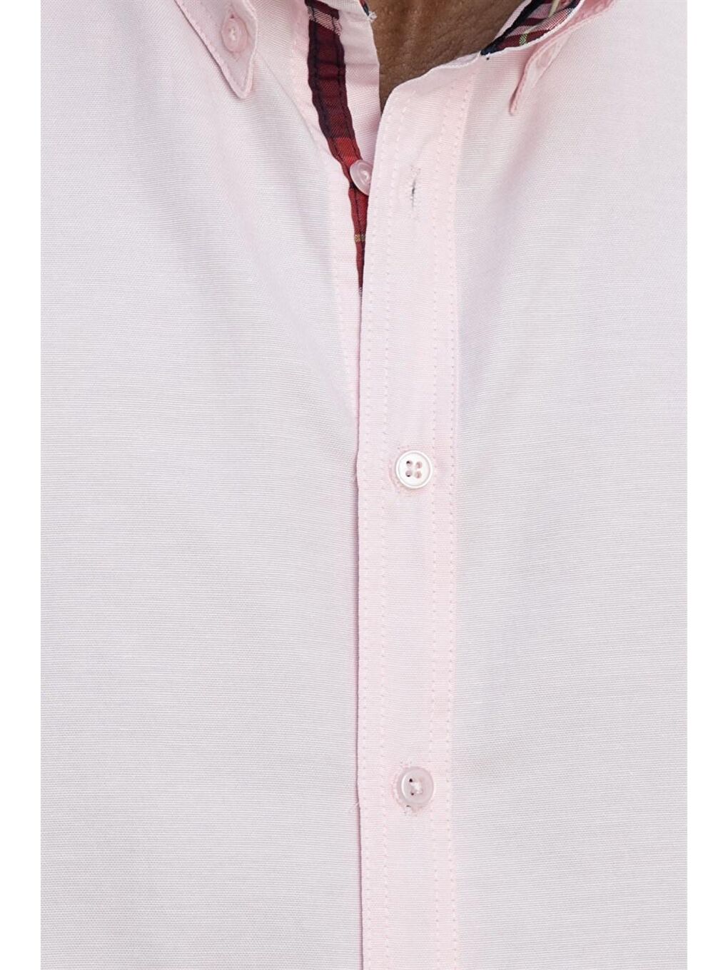 Pembe Slim Fit Pamuklu Kolay Ütü Düz Erkek Gömlek-4