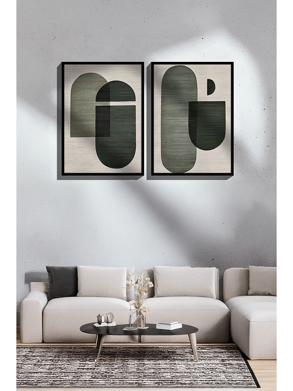 Beyaz 2 Parça Gerçek Siyah Renkli Çerçeveli Tablo Seti - Model 41 - ERSY2LIMODEL41-SIYAH