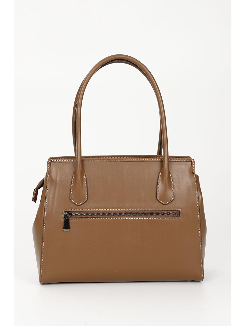 Kahverengi TABA-KAHVERENGİ  Platinum Hakiki Deri Büyük Boy Kadın Omuz Ve El Çantası B3495-3