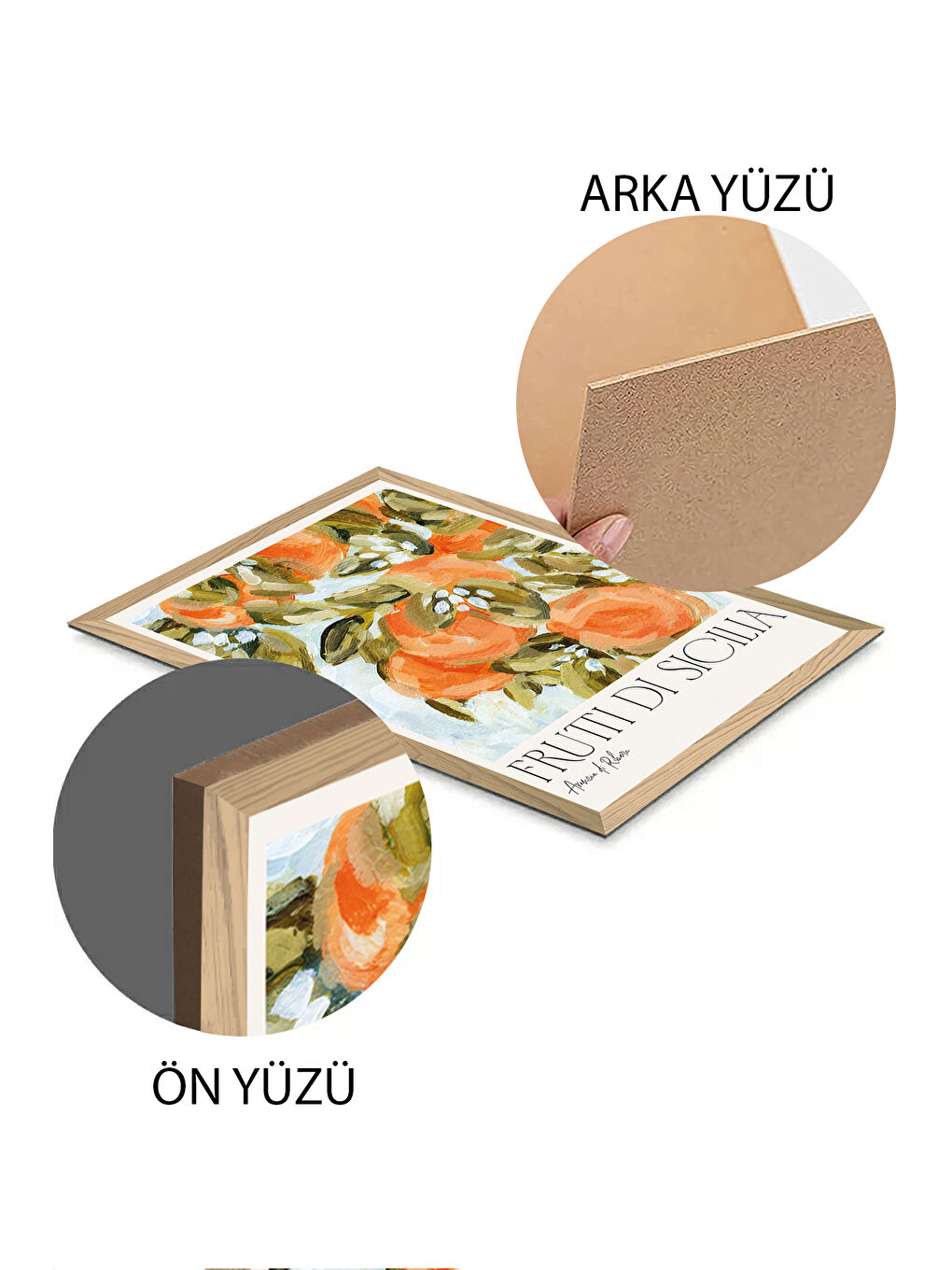 Beyaz 2 Parça Ahşap Çerçeve Görünümlü Mdf Tablo Seti 33x48 Cm - Model 1 - ERSY2MDFMODEL1-3348-2