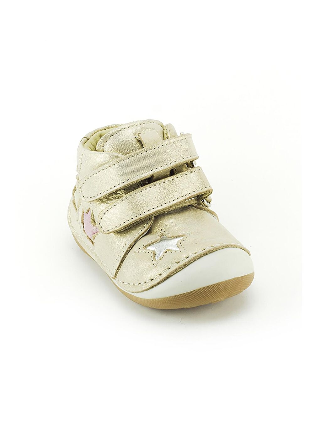 Kız Çocuk Bej Simli Deri Ortopedik Destekli İlk Adım Bot-1