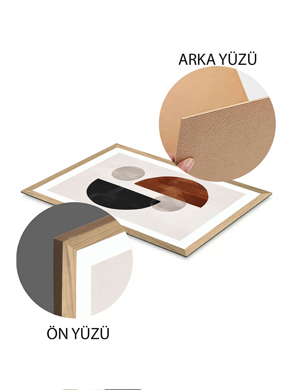 Beyaz 2 Parça Ahşap Çerçeve Görünümlü Mdf Tablo Seti 20x30 Cm - Model 14 - ERSY2MDFMODEL14-3348-2