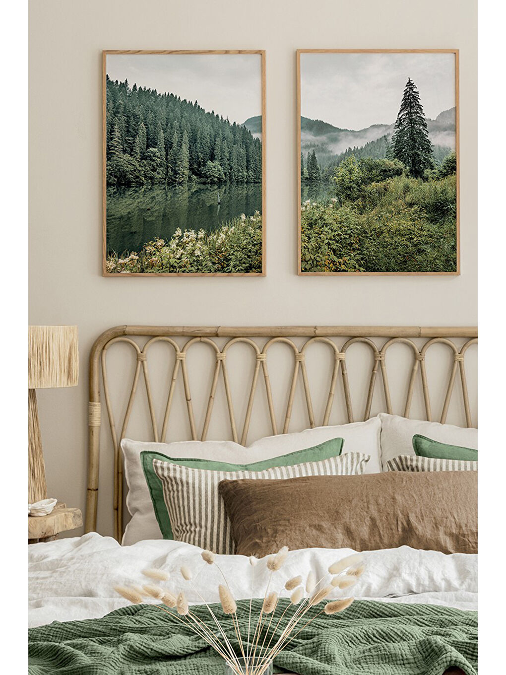 Beyaz 2 Parça Ahşap Çerçeve Görünümlü Mdf Tablo Seti 20x30 Cm - Model 19 - ERSY2MDFMODEL19-2030