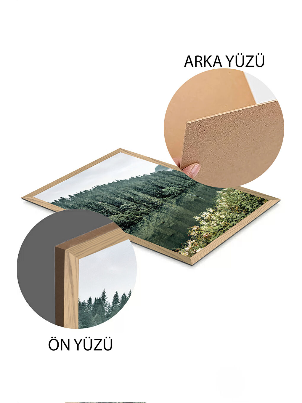 Beyaz 2 Parça Ahşap Çerçeve Görünümlü Mdf Tablo Seti 20x30 Cm - Model 19 - ERSY2MDFMODEL19-3348-2