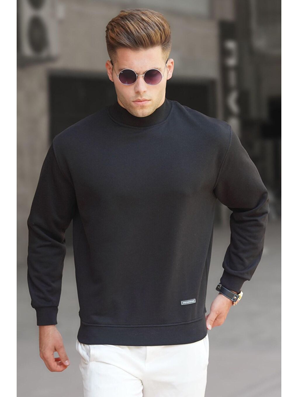 Madmext Siyah Balıkçı Yaka Sweatshirt 5301