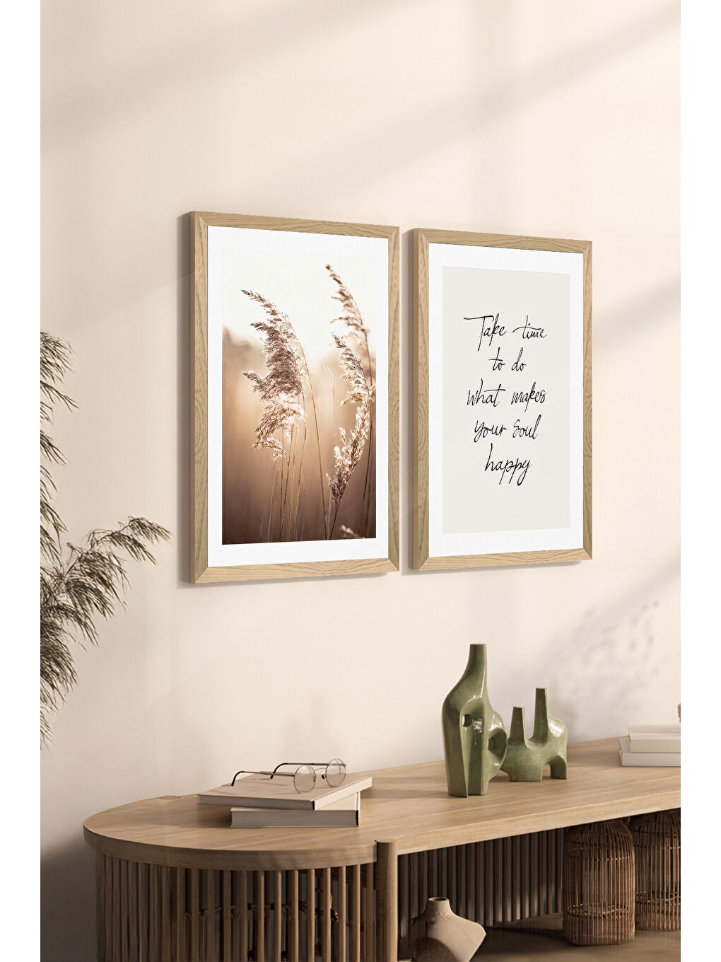 Beyaz 2 Parça Ahşap Çerçeve Görünümlü Mdf Tablo Seti 20x30 Cm - Model 22 - ERSY2MDFMODEL22-3348-1