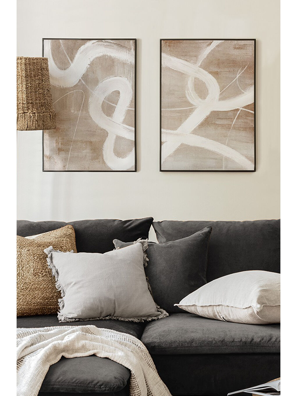 Beyaz 2 Parça Ahşap Çerçeve Görünümlü Mdf Tablo Seti 20x30 Cm - Model 24 - ERSY2MDFMODEL24-3348