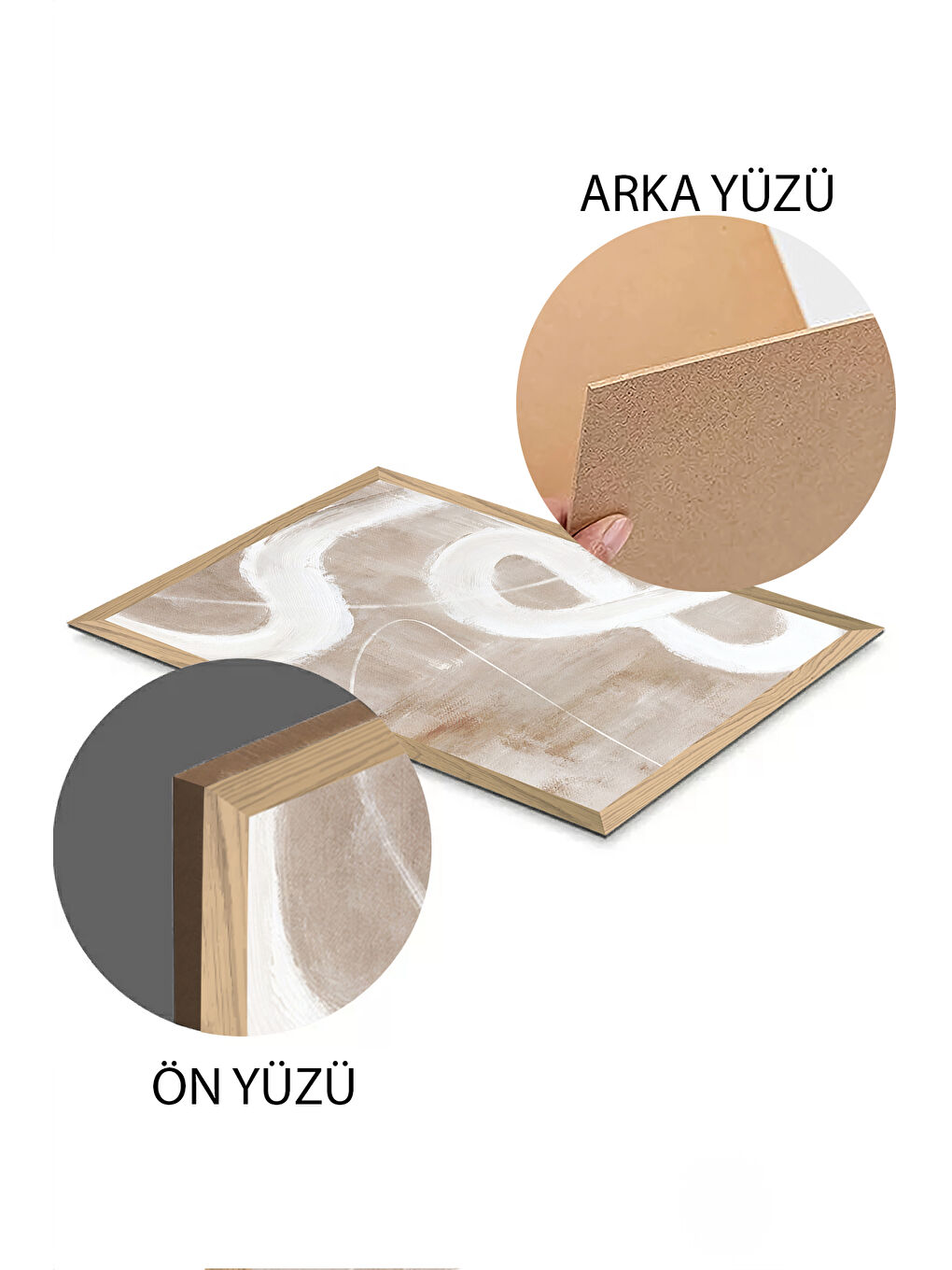 Beyaz 2 Parça Ahşap Çerçeve Görünümlü Mdf Tablo Seti 20x30 Cm - Model 24 - ERSY2MDFMODEL24-3348-2