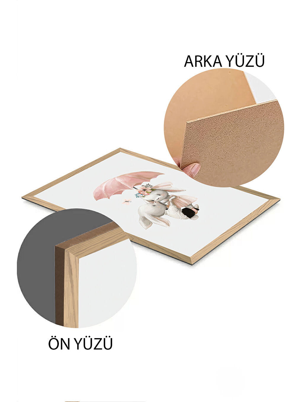 Beyaz 2 Parça Ahşap Çerçeve Görünümlü Mdf Tablo Seti 20x30 Cm - Model 25 - ERSY2MDFMODEL25-2030-2