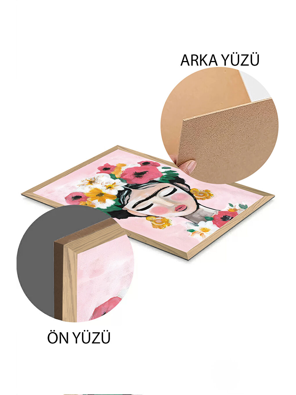 Beyaz 2 Parça Ahşap Çerçeve Görünümlü Mdf Tablo Seti 33x48 Cm - Model 4 - ERSY2MDFMODEL4-3348-2