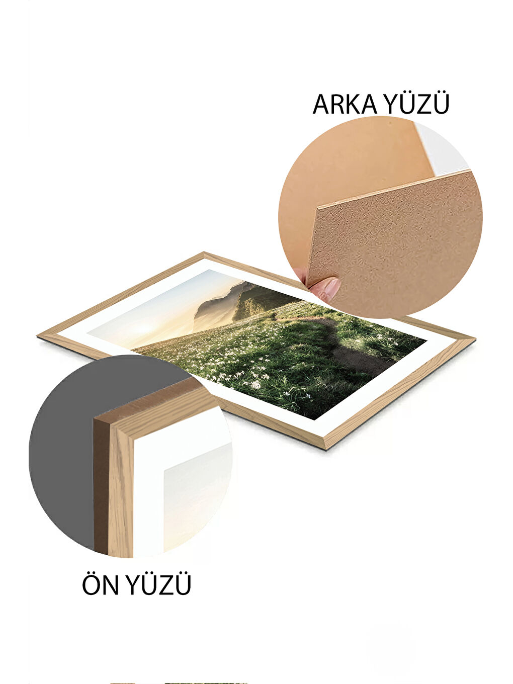 Beyaz 2 Parça Ahşap Çerçeve Görünümlü Mdf Tablo Seti 33x48 Cm - Model 6 - ERSY2MDFMODEL6-3348-2